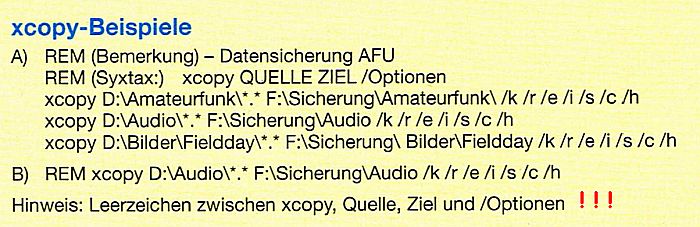 xcopy-Beispiele